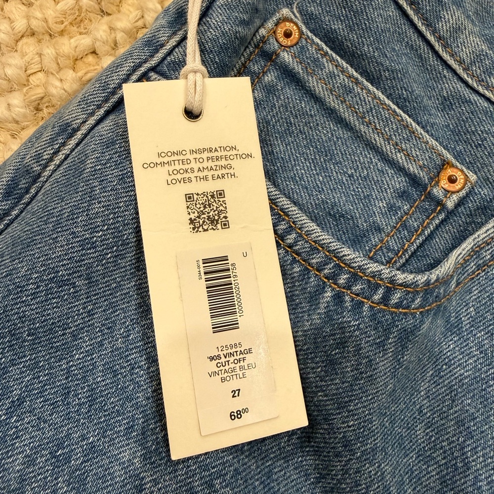 Denim Forum the 90s vintage high rise cut off denim short - Picture 4 of 6